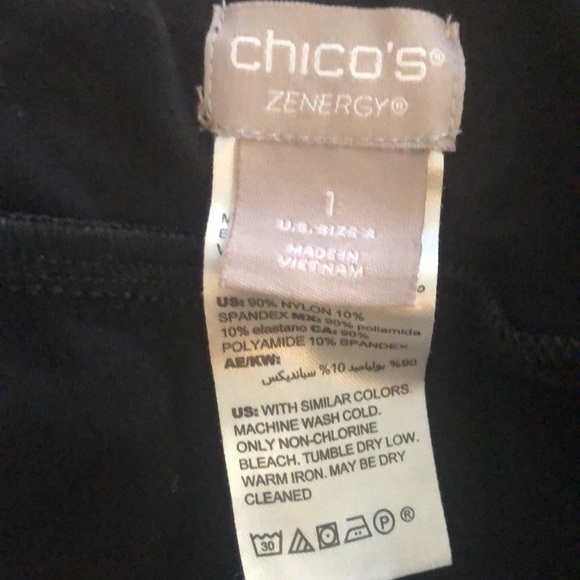 Chico’s Zenergy Black Knit Pull On Legging Size 1/M Stretchy Casual Errands - Picture 4 of 4